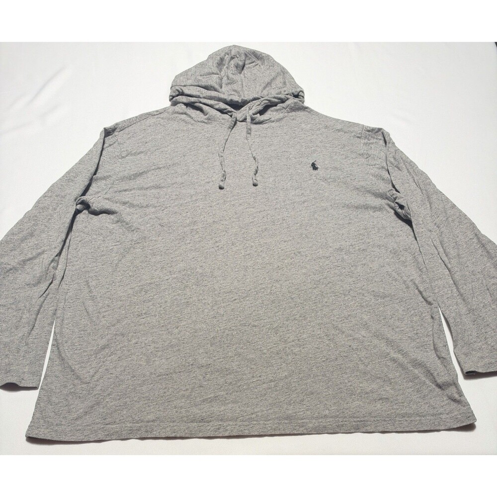 Polo Ralph Lauren Long Sleeve T-Shirt Hoodie 1XB Gray Embroidered Pony Logo Grey